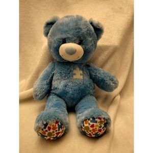 Build A Bear 17" Blue Puzzle Bear Plush